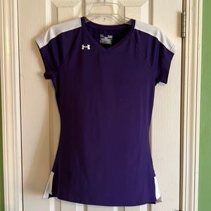Under Armour Purple & White Athletic T-Shirt Jersey S